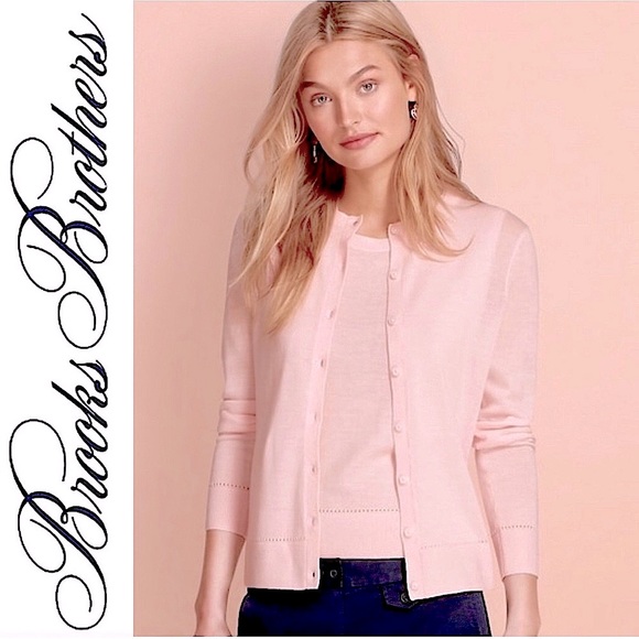 Brooks Brothers Sweaters - Brooks Brothers Extra Fine Italian Wool Pastel Pink Cardigan Button Sweater S